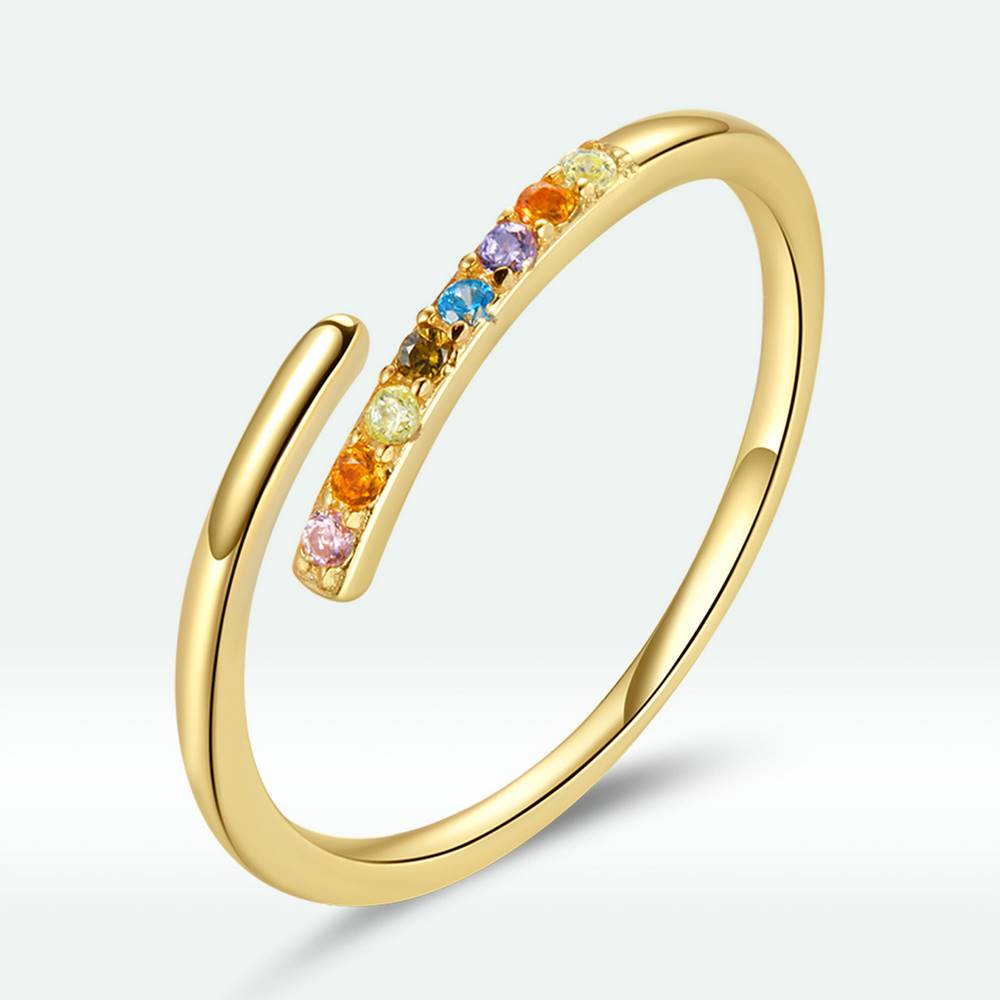Inel reglabil din Argint Gold Colours