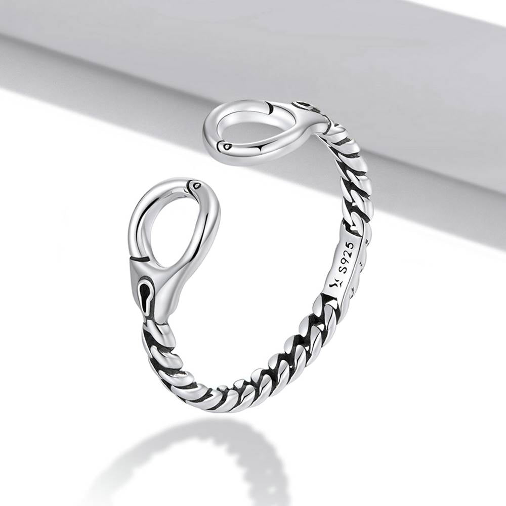 Inel reglabil din Argint Creative Handcuff