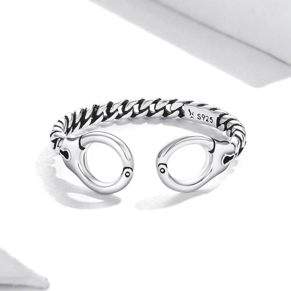 Inel reglabil din Argint Creative Handcuff