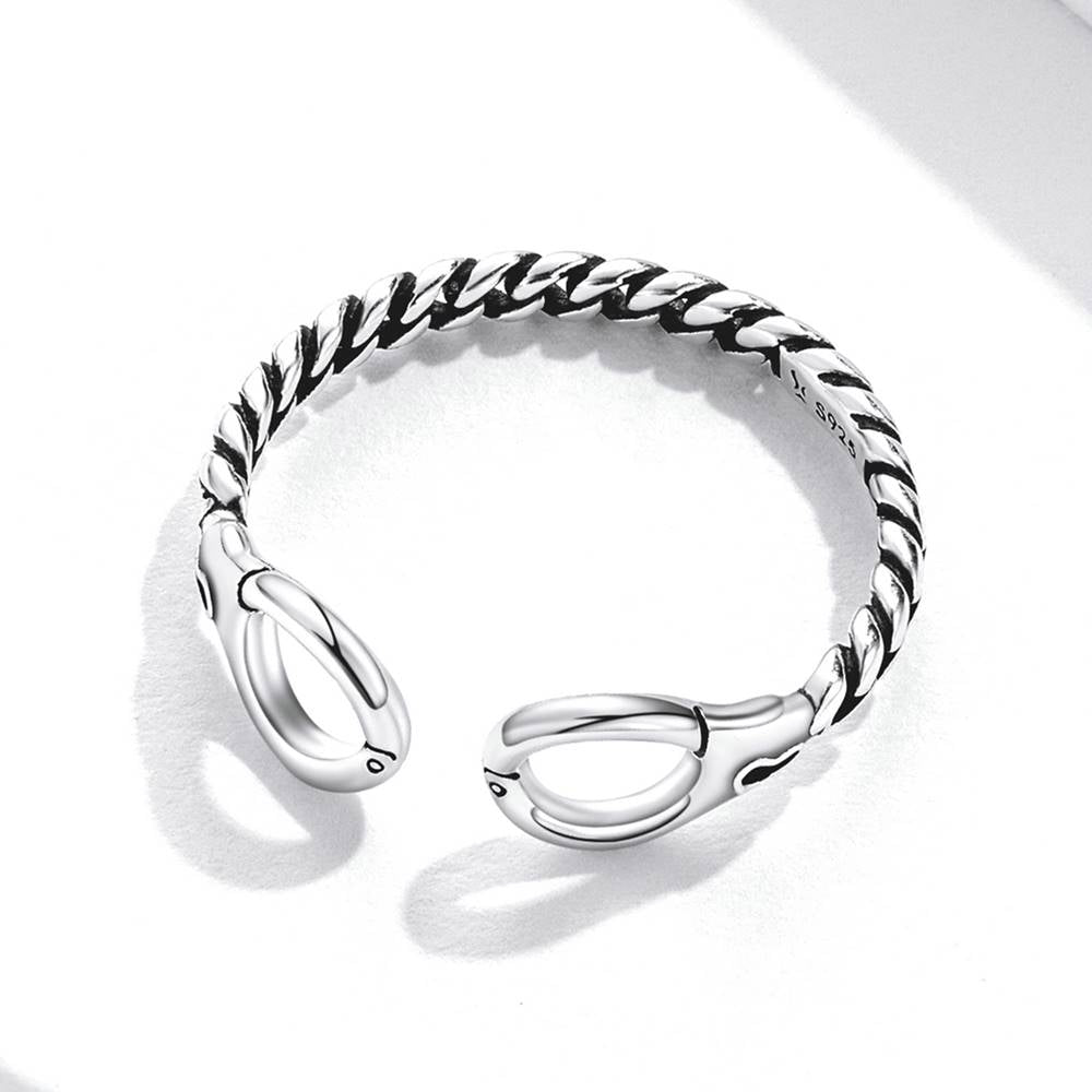 Inel reglabil din Argint Creative Handcuff