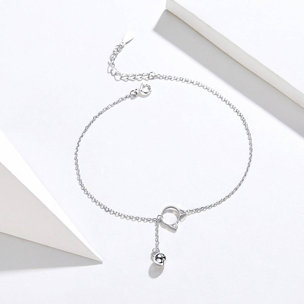 Bratara de picior din Argint cu clopotel Kitten Bells