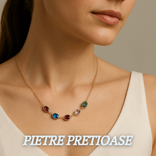 coliere din argint cu pietre pretioase si semipretioase pentru femei cesini