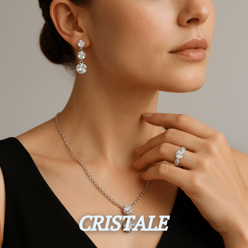 seturi din argint cu cristale zirconiu pentru femei cesini