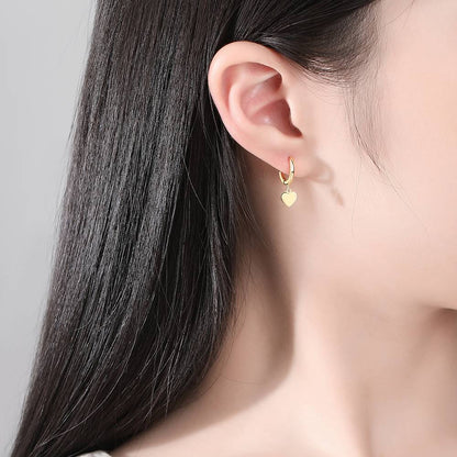 Cercei din Argint Sheva Gold Heart