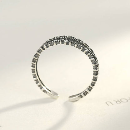 Inel reglabil din Argint Double Vintage Diamonds