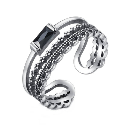 Inel reglabil din Argint Astro Black