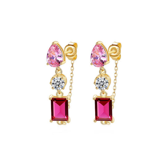 Cercei din Argint Coralyn Ruby