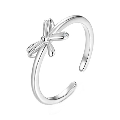 Inel reglabil din Argint Simple Bow Silver