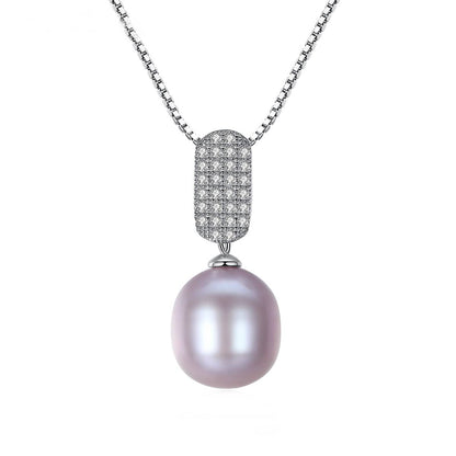 Colier din Argint Diamond Bar Pearl
