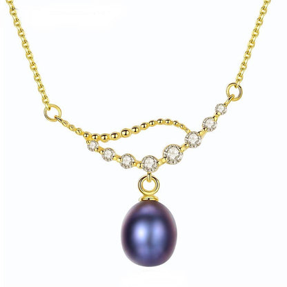 Colier din Argint Mae Black Pearl
