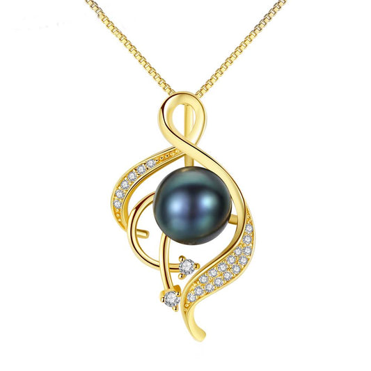 Colier din Argint Dark Loving Pearl