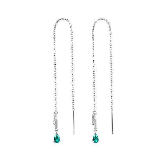 Cercei din Argint Yvette Emerald