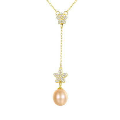 Colier din Argint Long Loving Pearl