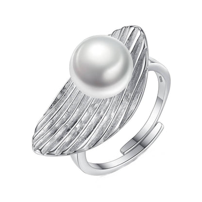 Inel reglabil din Argint Shell Pearl