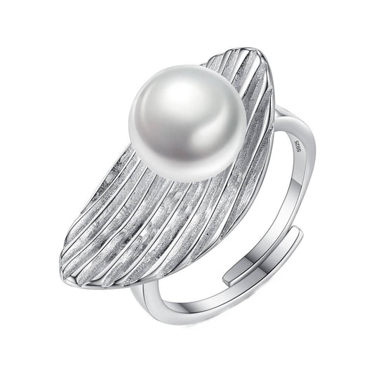 Inel reglabil din Argint Shell Pearl