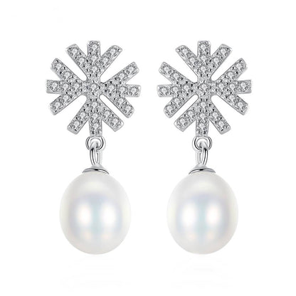 Cercei din Argint Snowflake Pearls