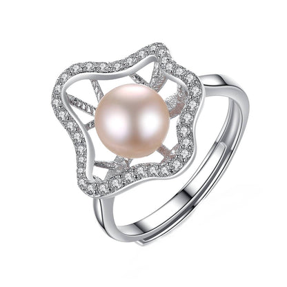 Inel reglabil din Argint Lucy Pearl