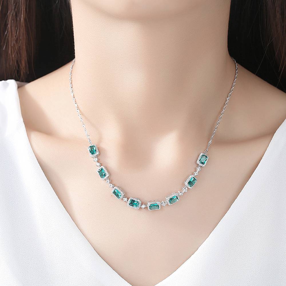 Colier din Argint Rosaline Emerald