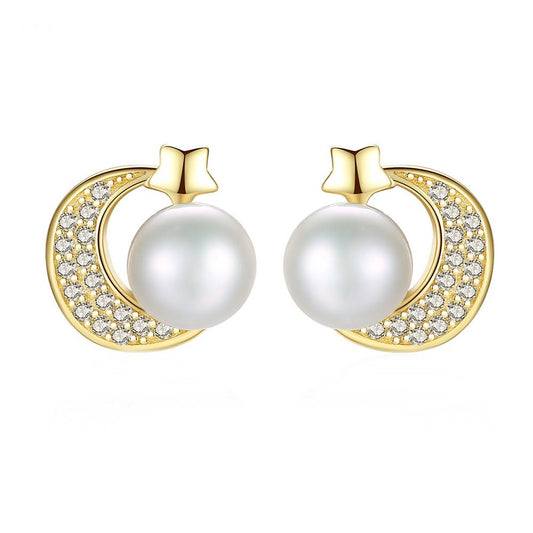 Cercei din Argint Moon Pearl