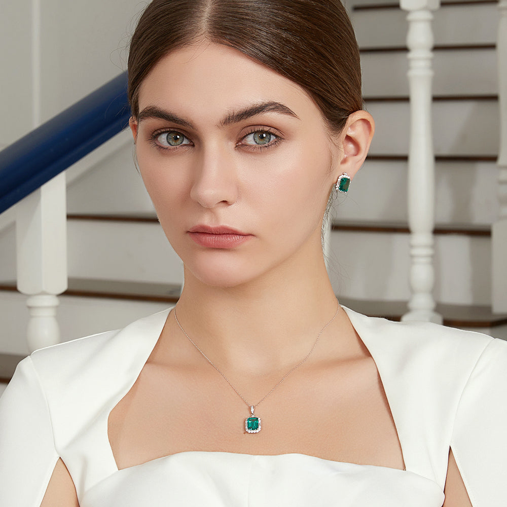 Cercei din Argint Aveline Emerald
