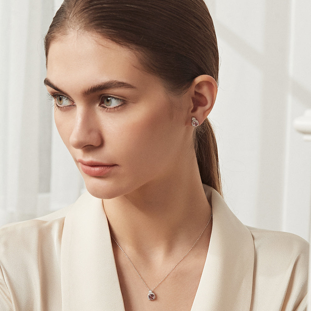 Cercei din Argint Briselle Morganite
