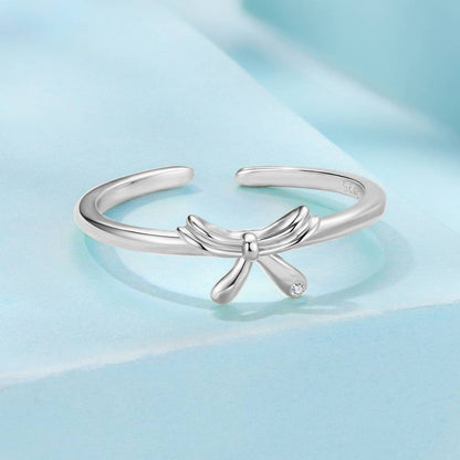 Inel reglabil din Argint Simple Bow Silver
