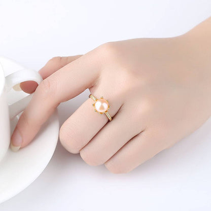 Inel reglabil din Argint Daisy Pearl