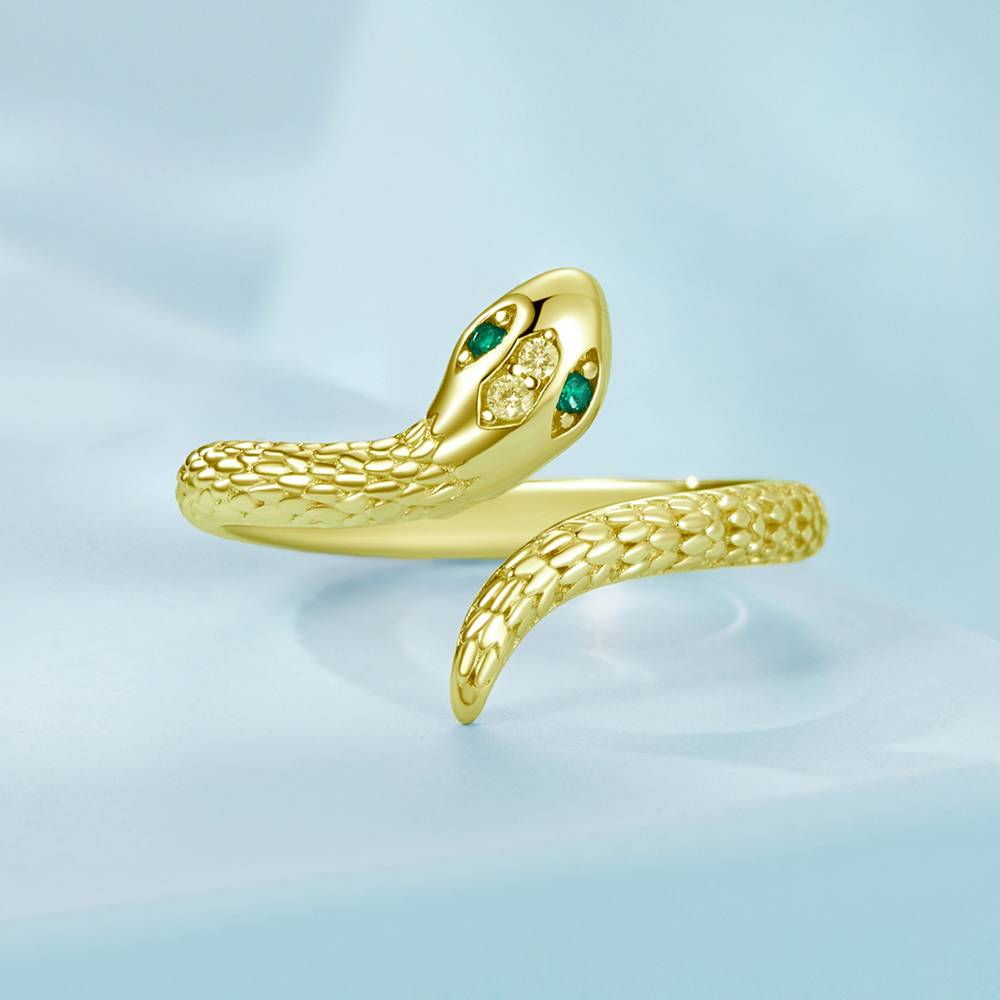Inel reglabil din Argint Viper Gold
