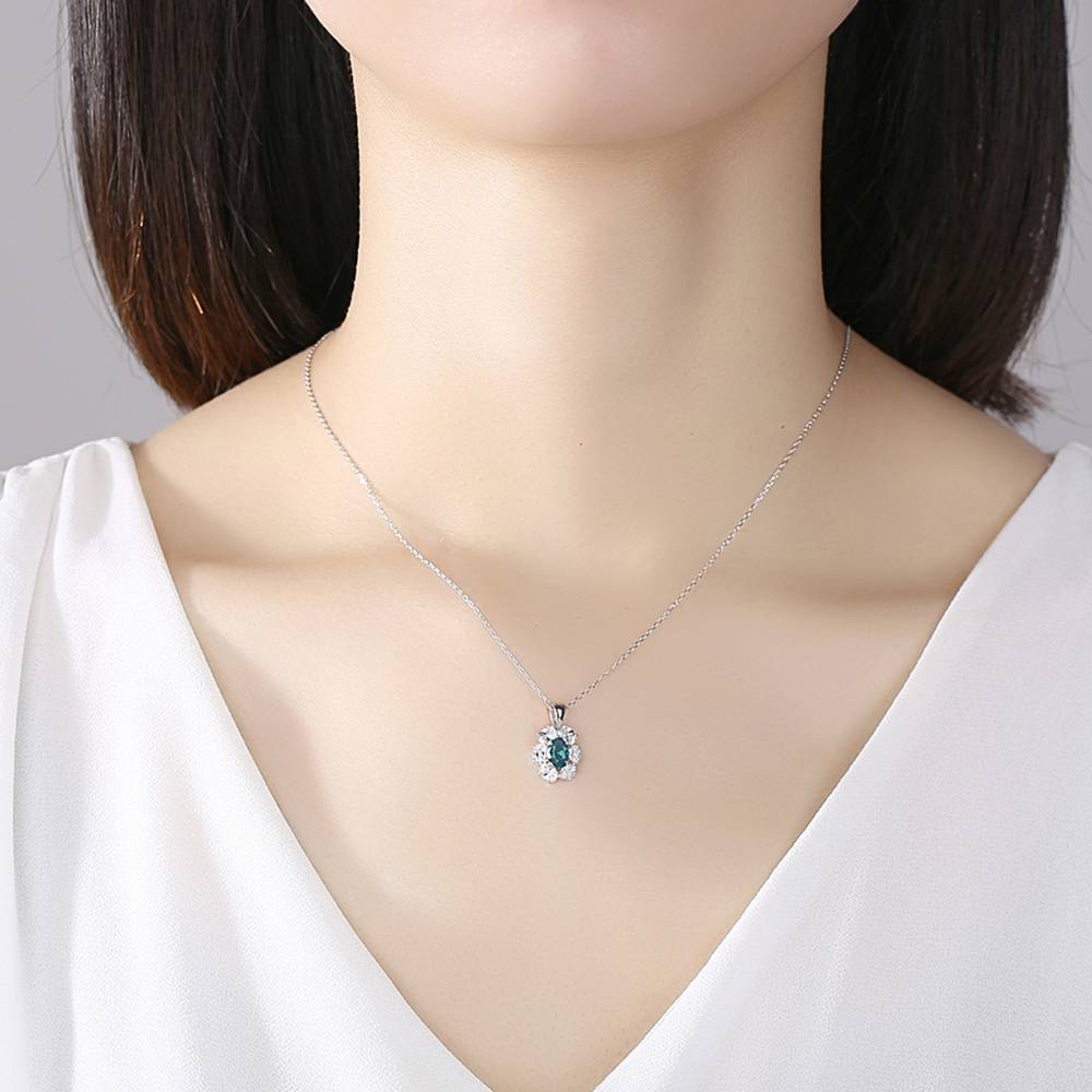 Colier din Argint Aylin Emerald