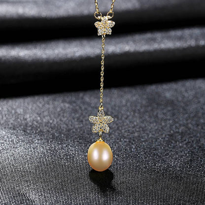 Colier din Argint Long Loving Pearl