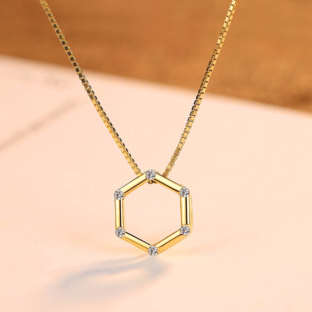 Colier din Argint Geometric Gold