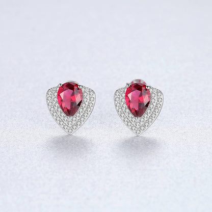 Cercei din Argint Dark Ruby