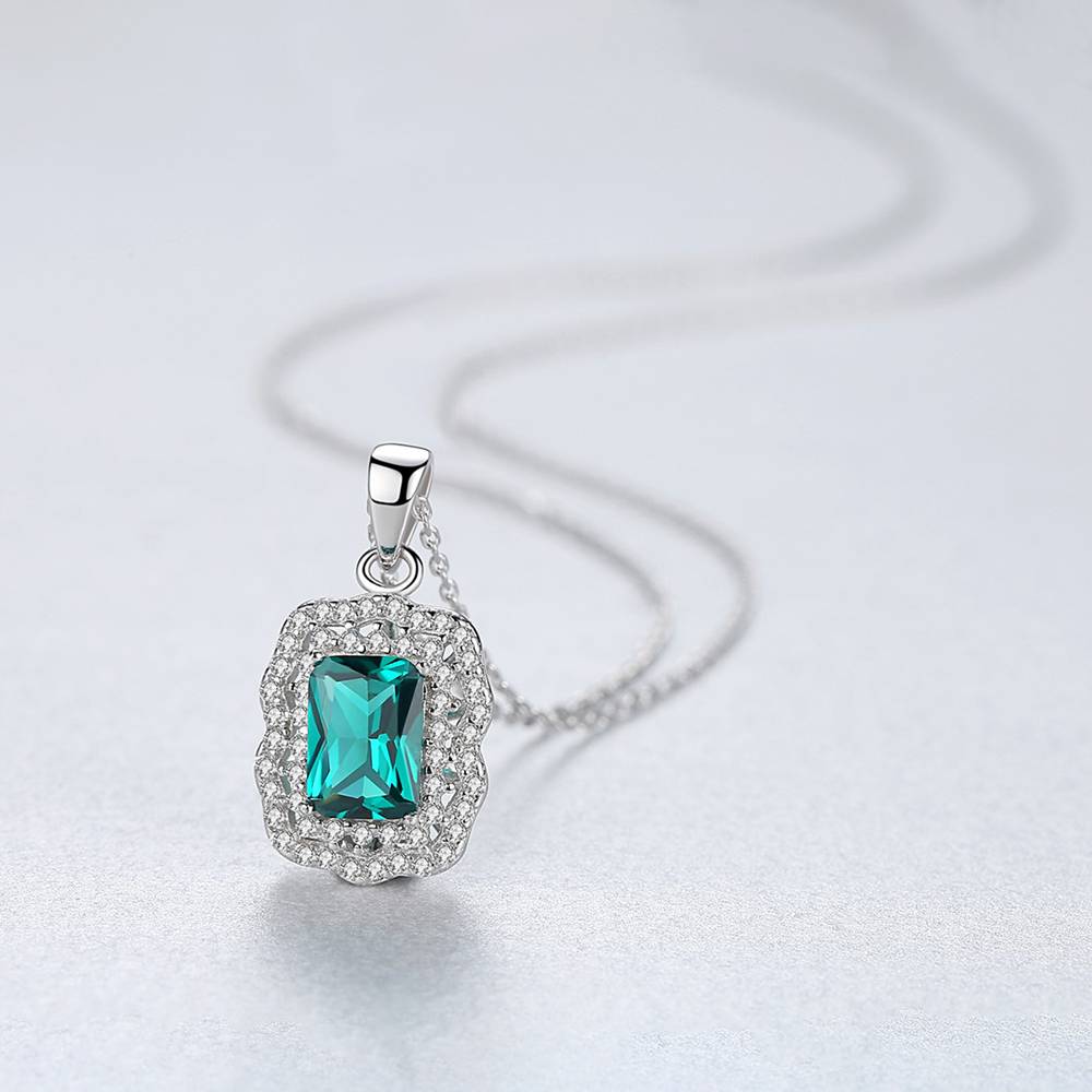 Colier din Argint Miraya Emerald