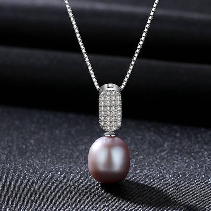Colier din Argint Diamond Bar Pearl