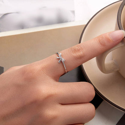 Inel reglabil din Argint Simple Bow Silver