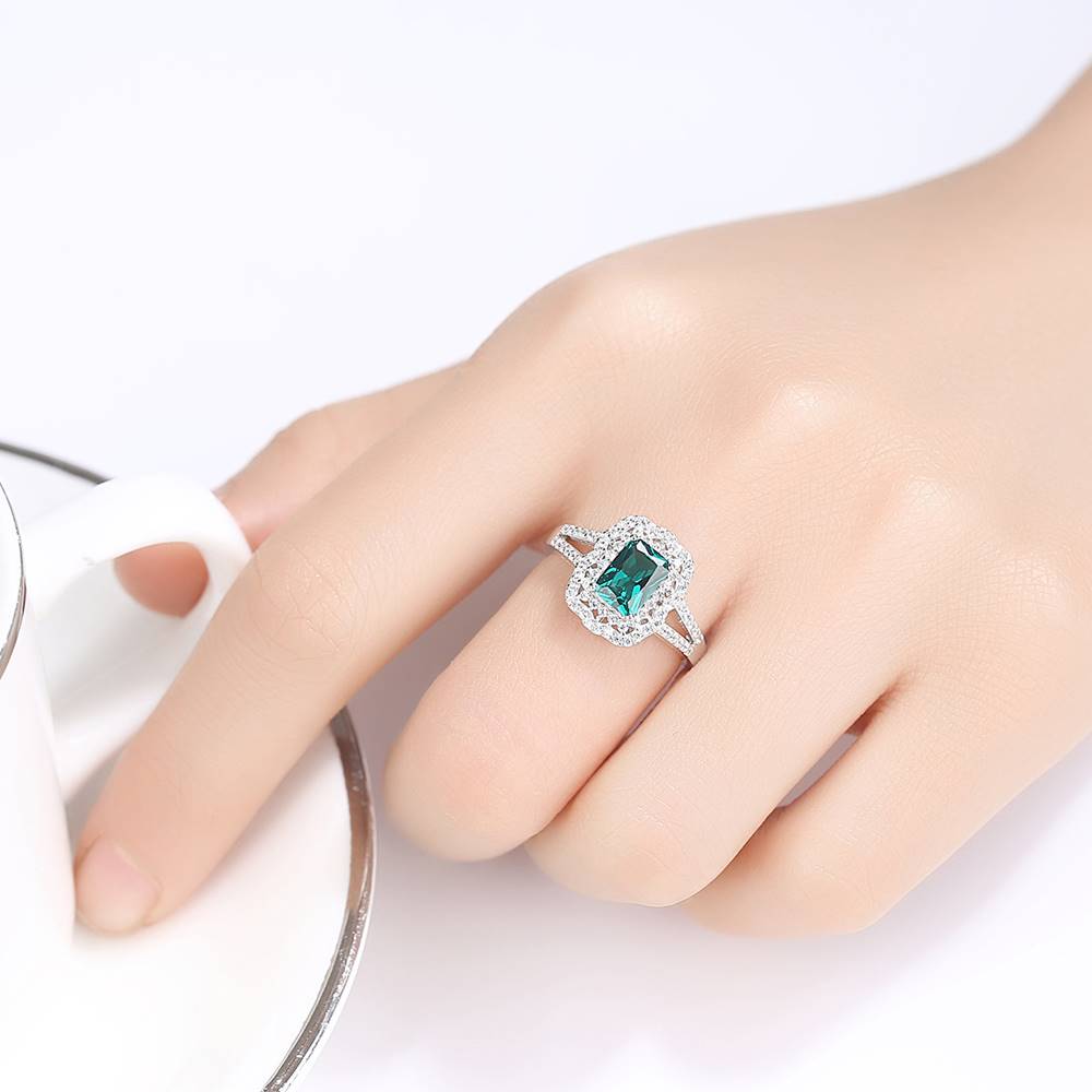 Inel din Argint Diamond Emerald