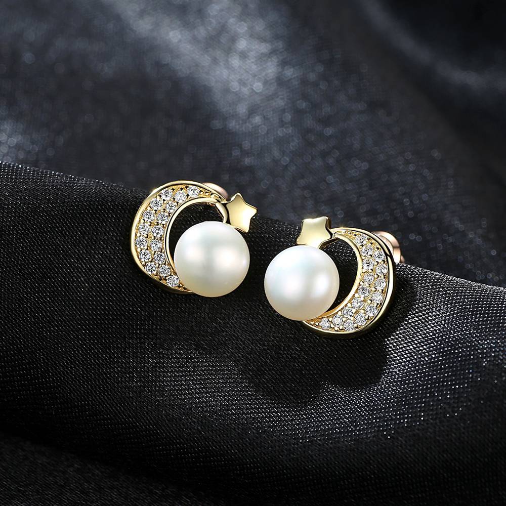 Cercei din Argint Moon Pearl