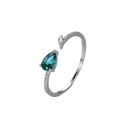 Inel reglabil din Argint Ardor Emerald