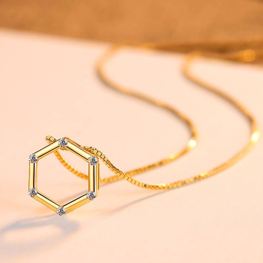 Colier din Argint Geometric Gold