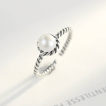 Inel reglabil din Argint Engadira Pearl