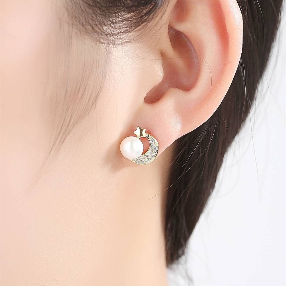 Cercei din Argint Moon Pearl