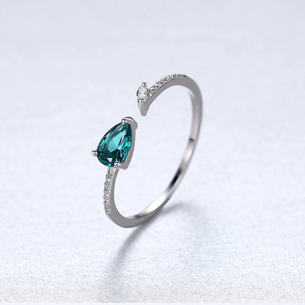 Inel reglabil din Argint Ardor Emerald