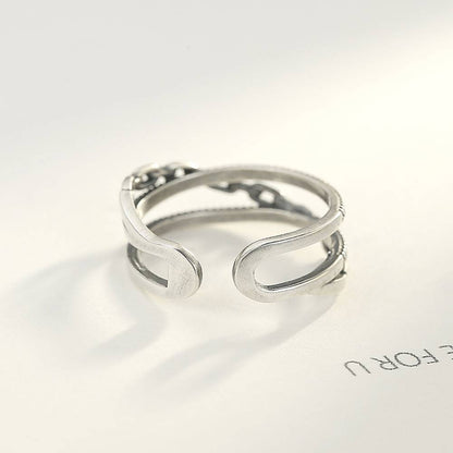 Inel reglabil din Argint Chained Ring