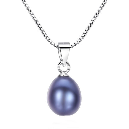 Colier din Argint Simple Black Pearl