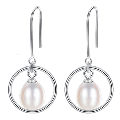 Cercei din Argint Circle Pearls