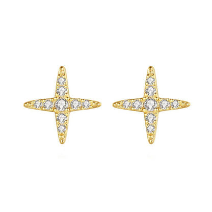 Cercei din Argint Deep Gold Star