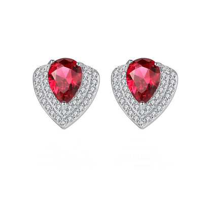 Cercei din Argint Dark Ruby