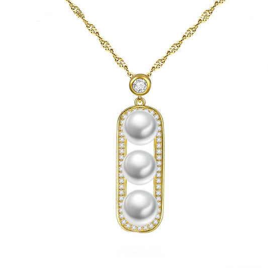 Colier din Argint Diamonette Pearls