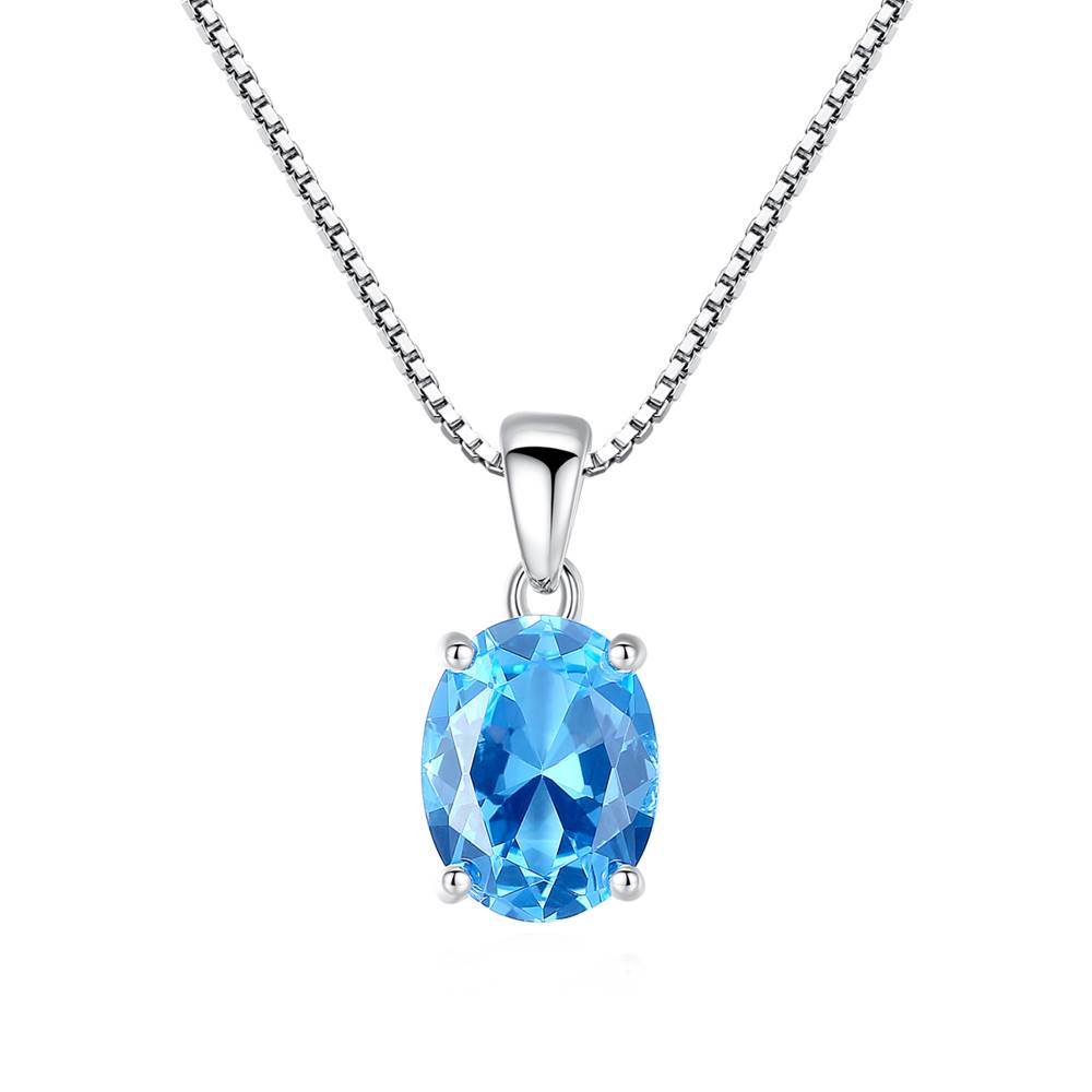 Colier din Argint Oval Topaz