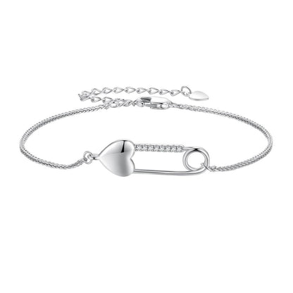 Bratara din Argint Heart Paperclip